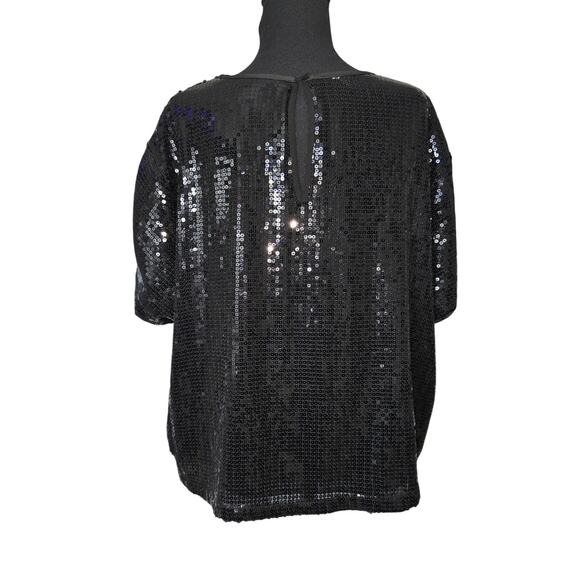 ⭐️NWT Torrid Black Sparkly Sequin Crop Top Sz 1 Fits1X 14/16 - Picture 5 of 13